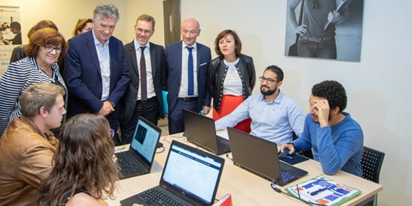 Inauguration de l'école régionale IA Microsoft à Castelnau-le-Lez (34), le 23 octobre 2018