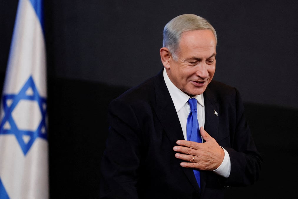 Benjamin netanyahu au siege de son parti likud a jerusalem