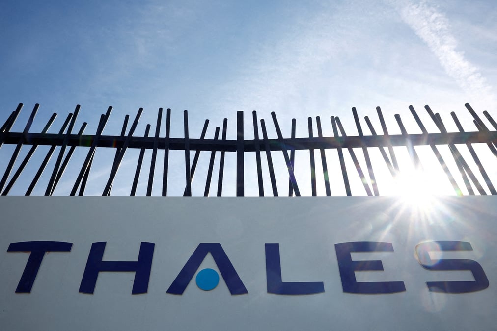 Le logo du groupe de defense et d'electronique thales