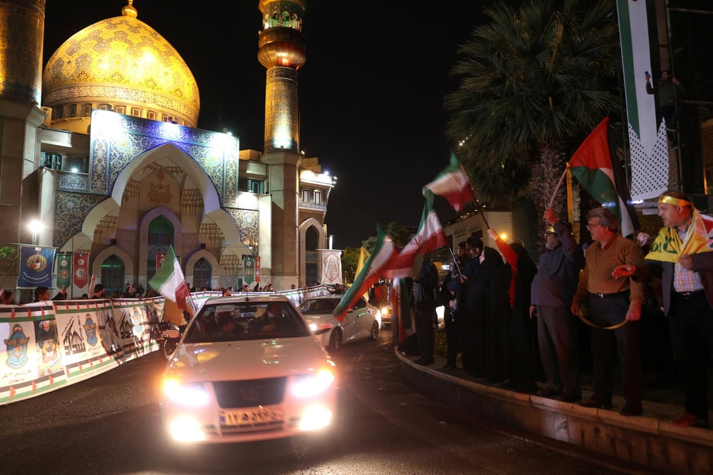 Les rues de teheran, en iran, apres l'attaque contre israel