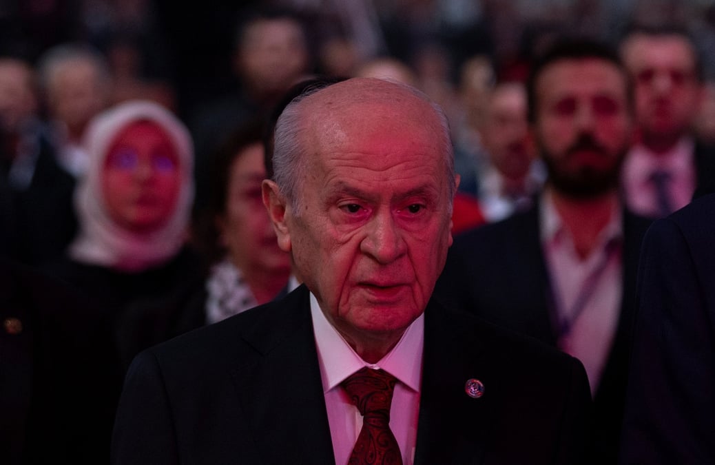Devlet bahceli, leader du mhp a ankara, en turquie