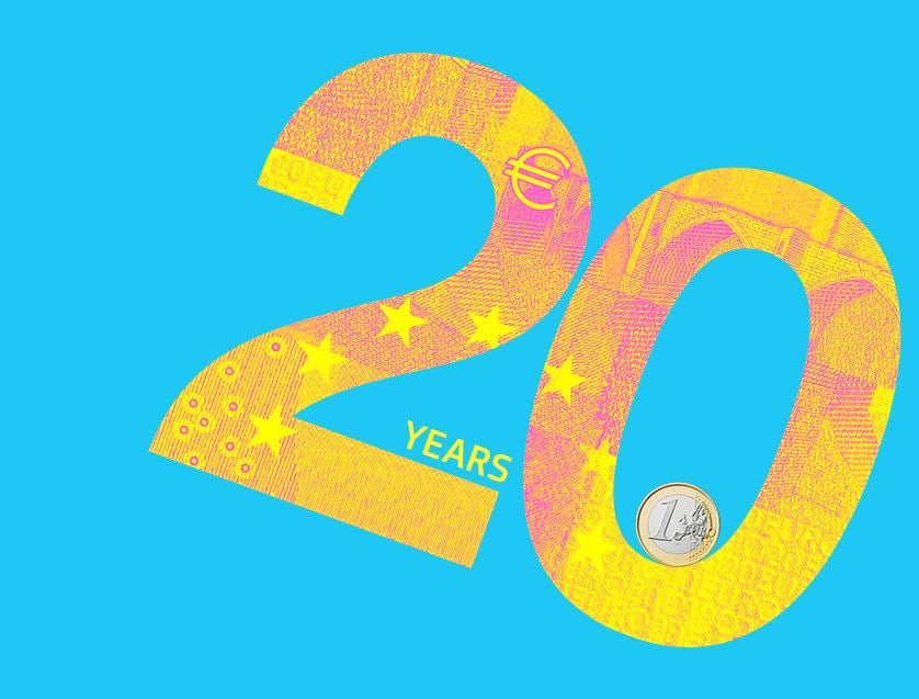 Euro 20 ans logo anniversaire