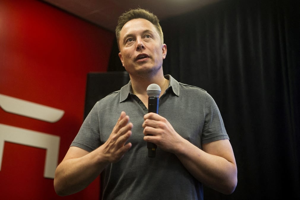 Photo d'archives du patron de tesla, elon musk, lors d'un evenement a palo alto