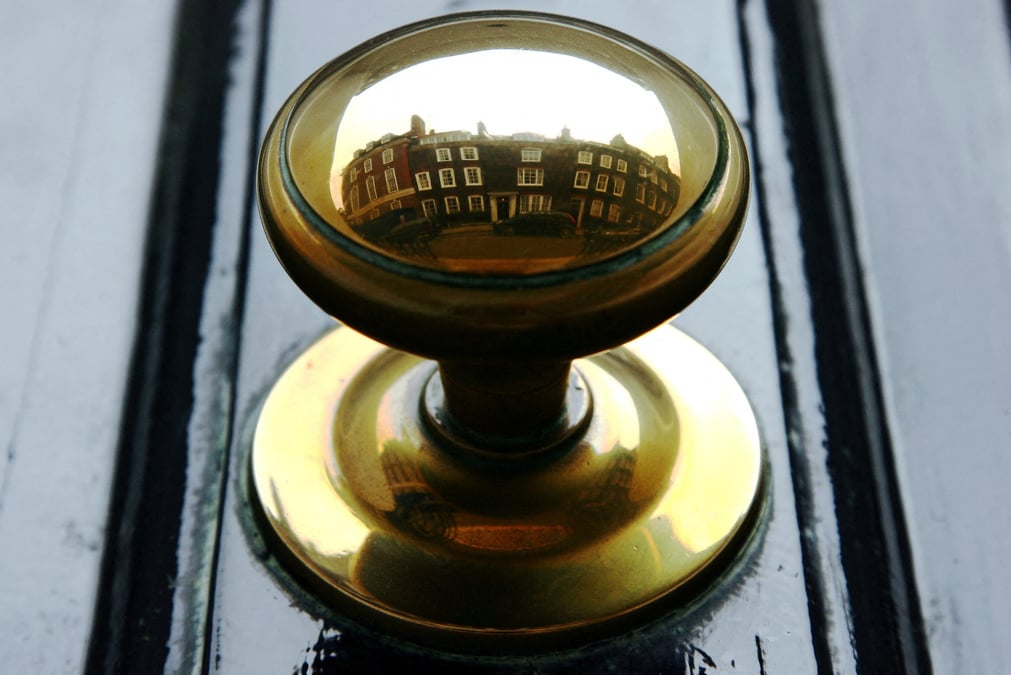 La poignee de porte d'une propriete du centre de londres