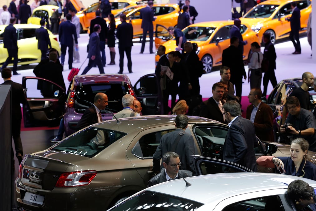 Le Mondial de l'automobile à Paris, le 28 septembre 2012.