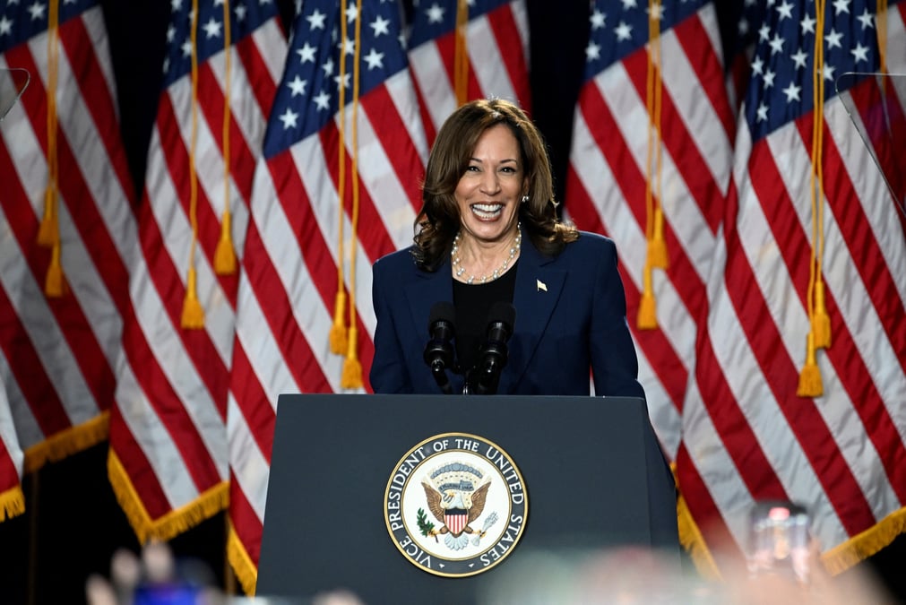 Kamala harris lors d'un evenement de campagne