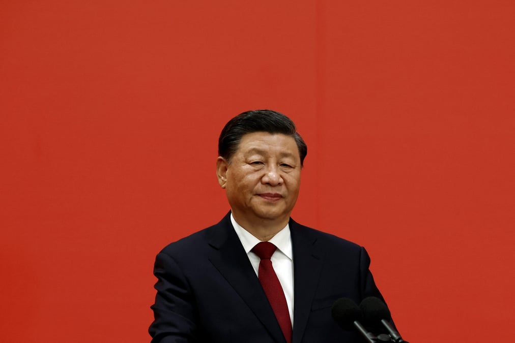 Le president chinois xi jinping prend la parole a la suite du 20e congres national du parti communiste, a pekin