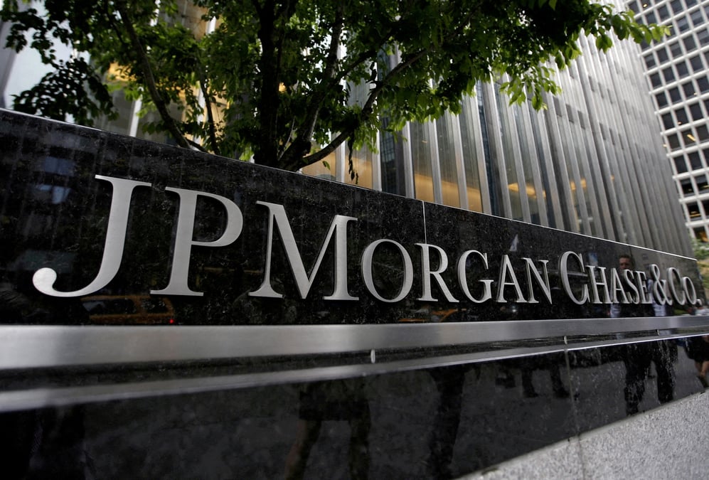 L'exterieur du siege de la banque jpmorgan a new york