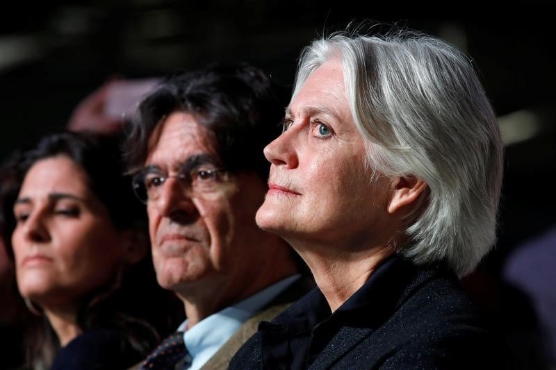 Penelope fillon attends a political rally in paris