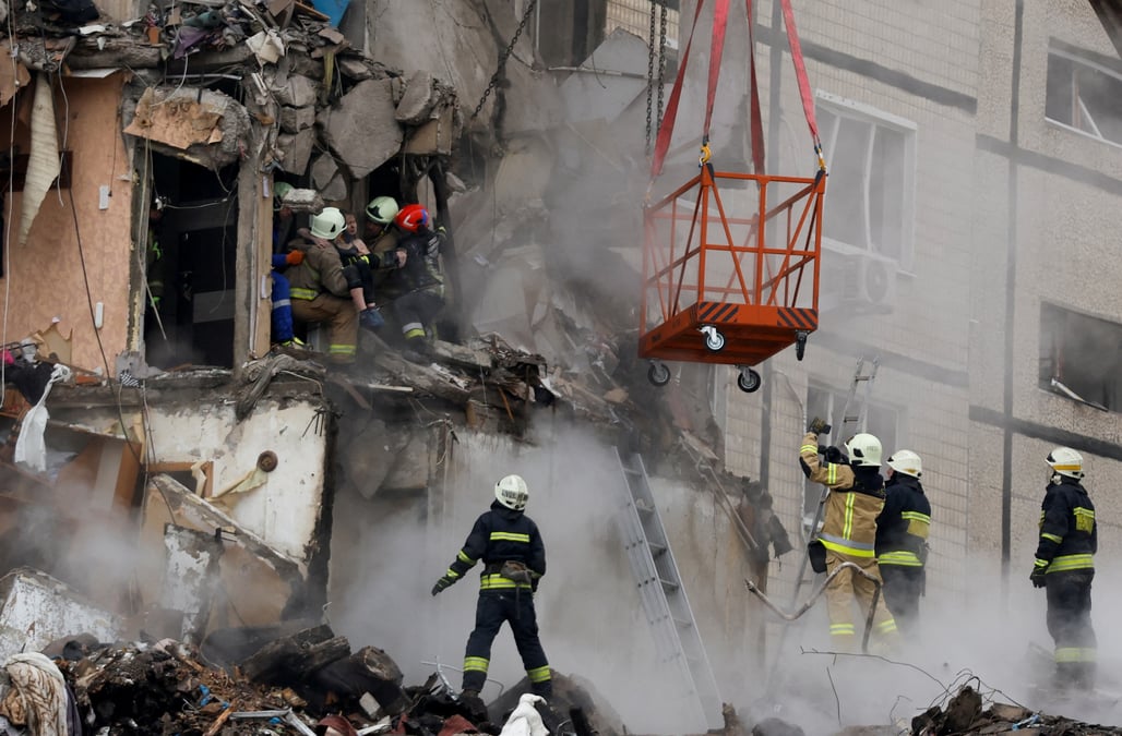 Attaque d'un immeuble d'habitation a dnipro