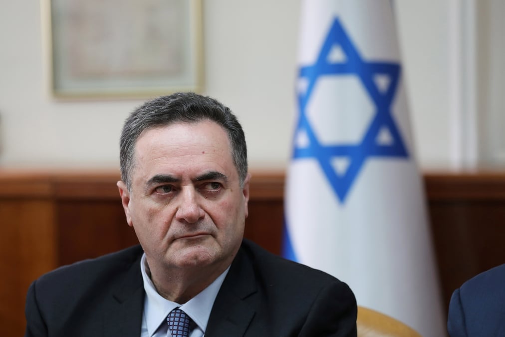 Israel katz lors d'une reunion hebdomadaire du cabinet a jerusalem