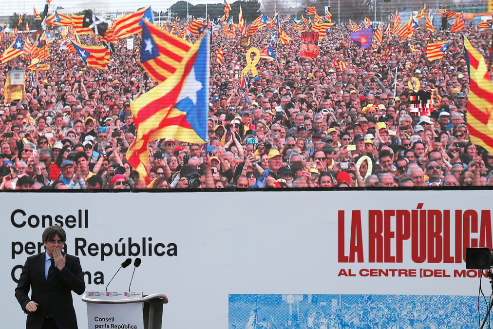Grand rassemblement des independantistes catalans a perpignan