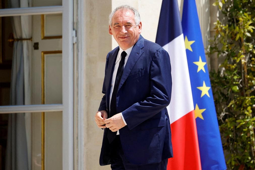 Francois bayrou, chef du parti centriste francais modem au palais de l'elysee a paris