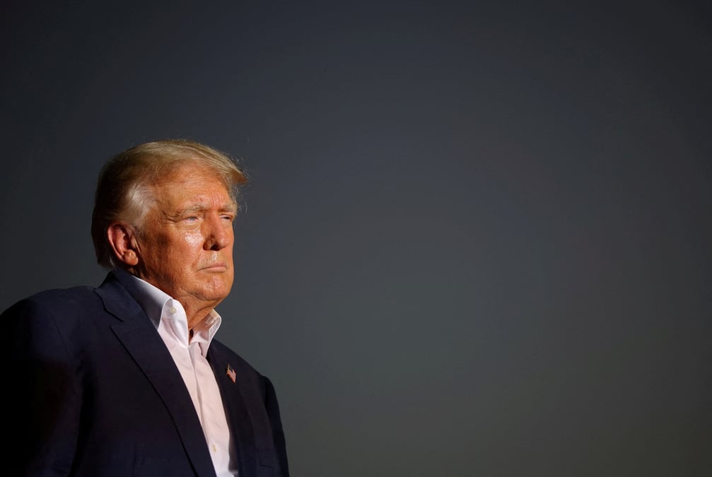 L'ancien president americain donald trump lors d'un meeting