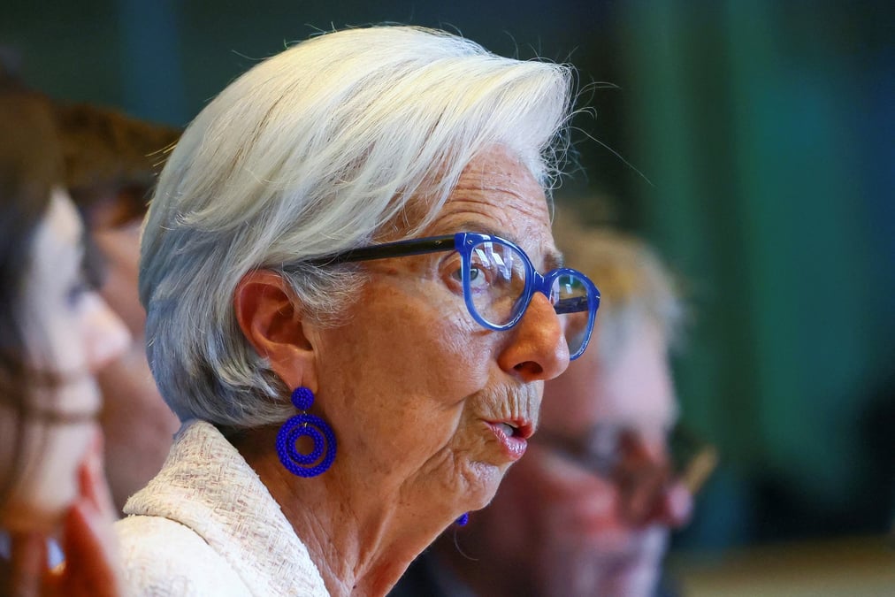 Christine lagarde, presidente de la bce, s'exprime devant le parlement europeen, a bruxelles