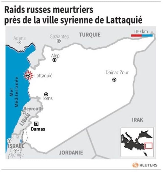 Raids russes meurtriers pres de la ville syrienne de lattaquie
