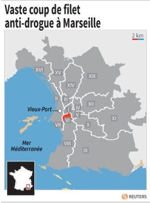 Vaste coup de filet anti-drogue a marseille