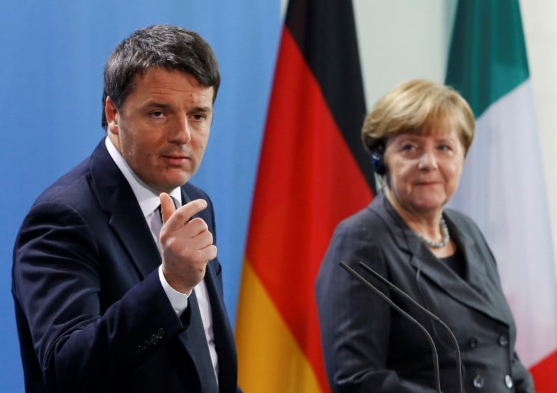 Matteo renzi en visite a berlin