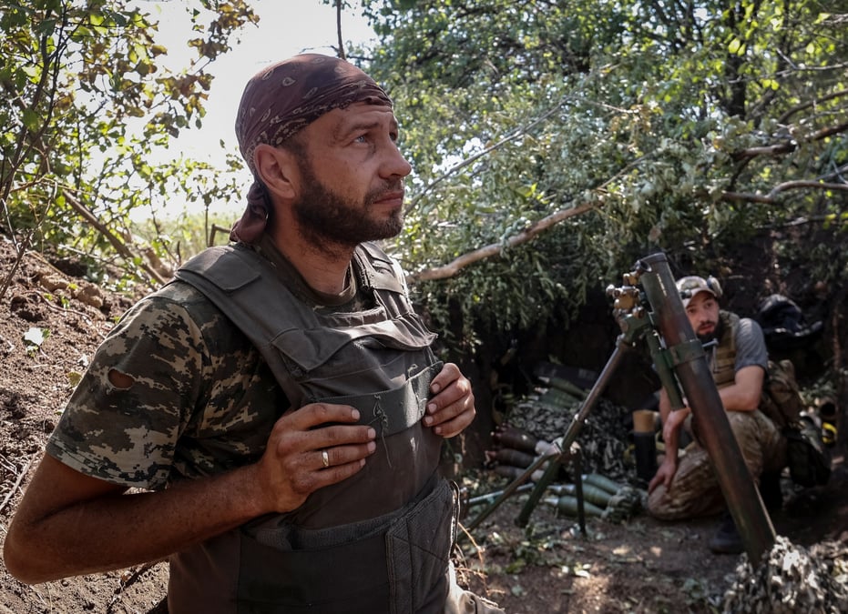 Des militaires ukrainiens sur la ligne de front