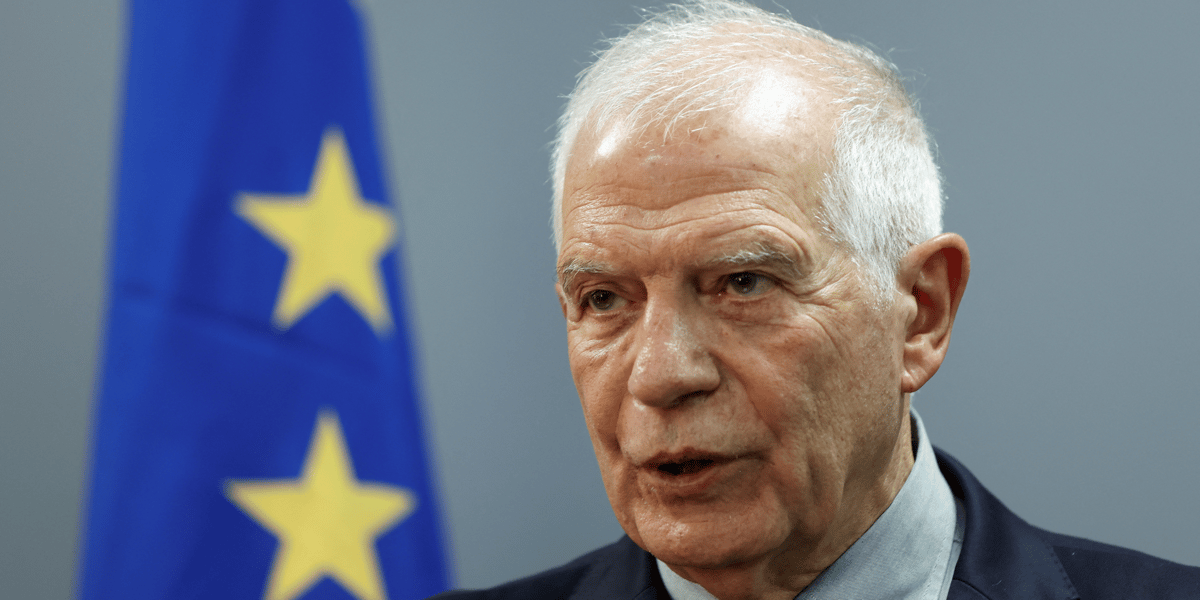 Josep borrell, responsable de la politique etrangere de l'union europeenne, lors d'une conference de presse a beyrouth