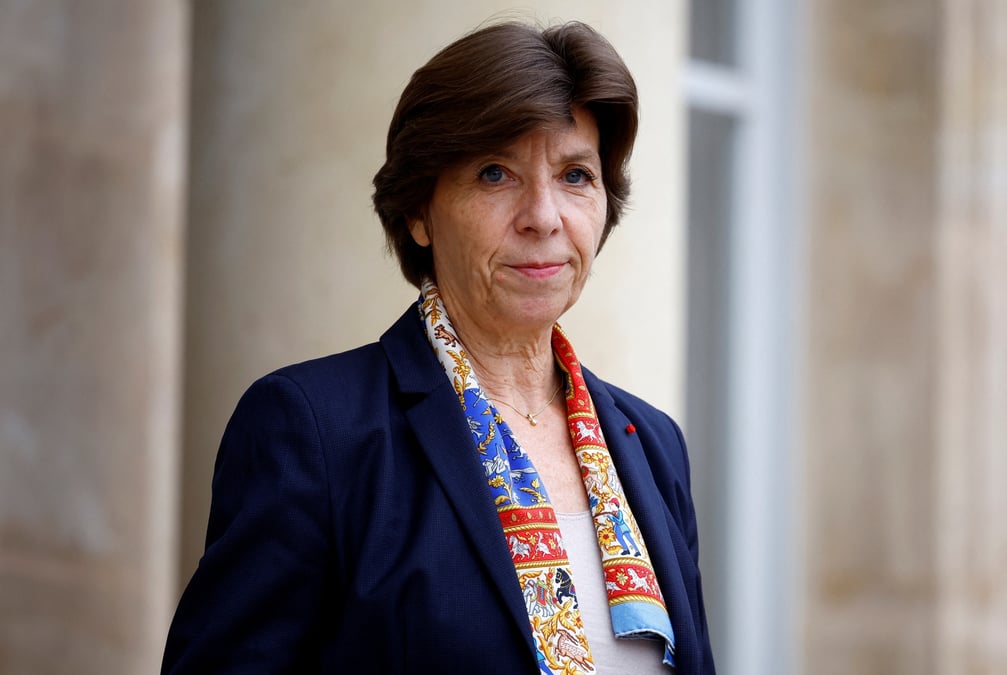 La ministre francaise des affaires etrangeres et europeennes, catherine colonna, au palais de l'elysee a paris