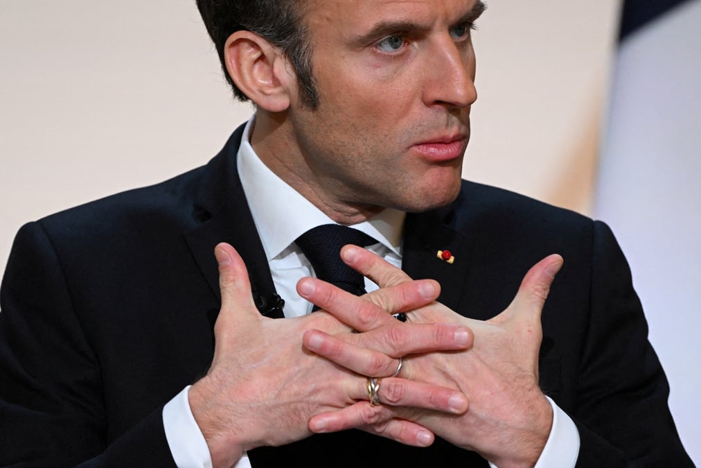 Emmanuel macron lors d'un discours, a l'elysee