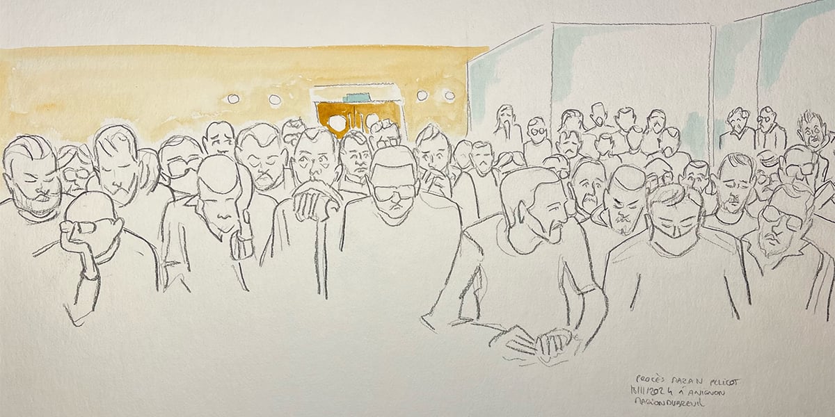 En plus de Dominique Pelicot, ils sont 50 hommes à être jugés pour viols aggravés devant la cour criminelle du Vaucluse, le 18 novembre 2024.