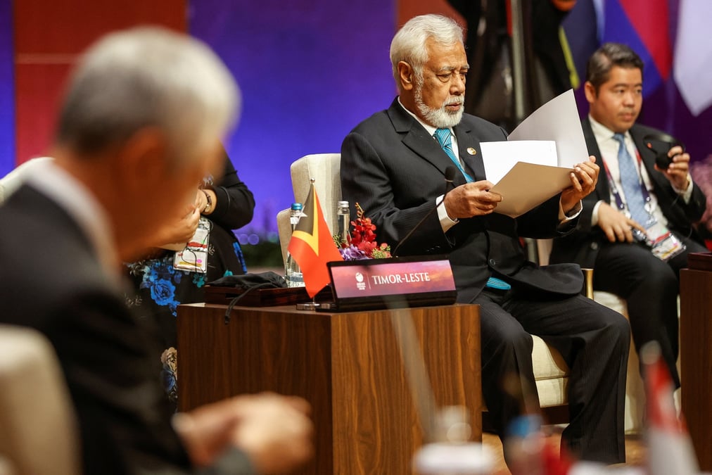 Le premier ministre du timor oriental, xanana gusmao, au sommet de l'anase a jakarta