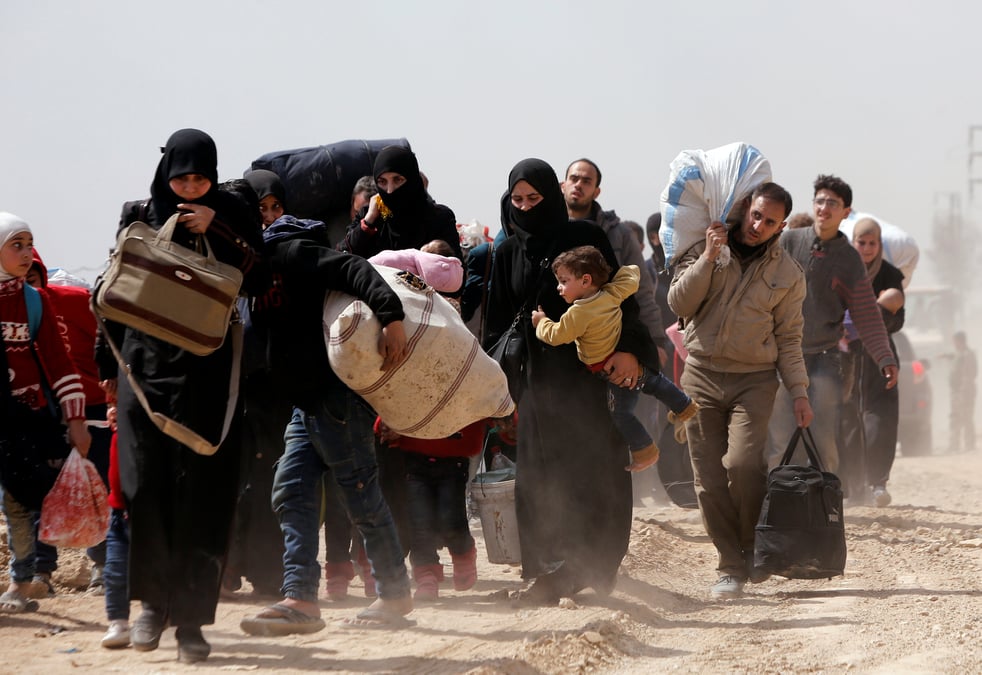 Des milliers de civils continuent a fuir la ghouta orientale
