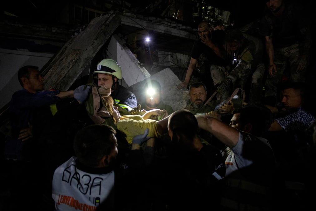 Consequences d'une attaque de missiles russes a kramatorsk, en ukraine