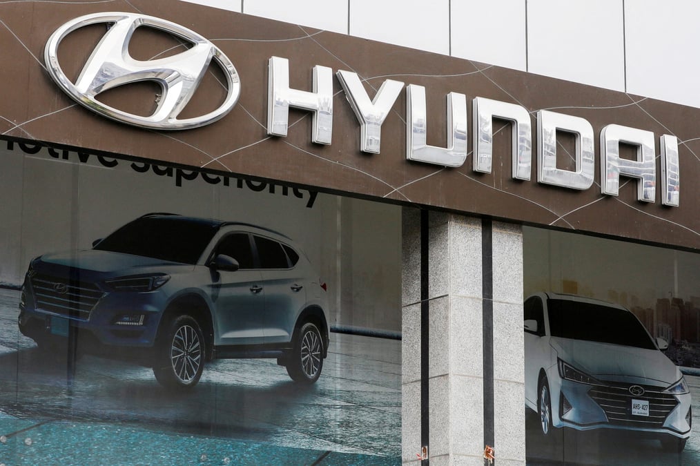Photo d'archives du logo de hyundai