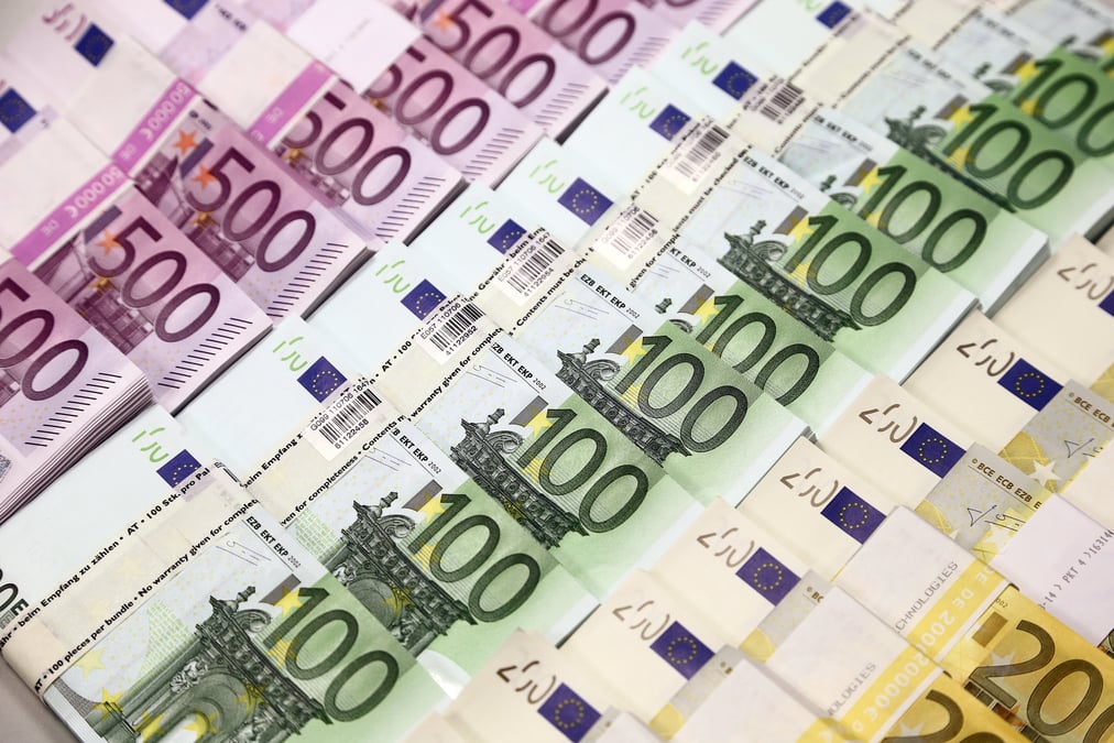 Des billets en euros a la banque nationale croate a zagreb