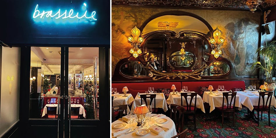 À Paris, la brasserie Thoumieux et, à droite, le bistrot Paul Bert.