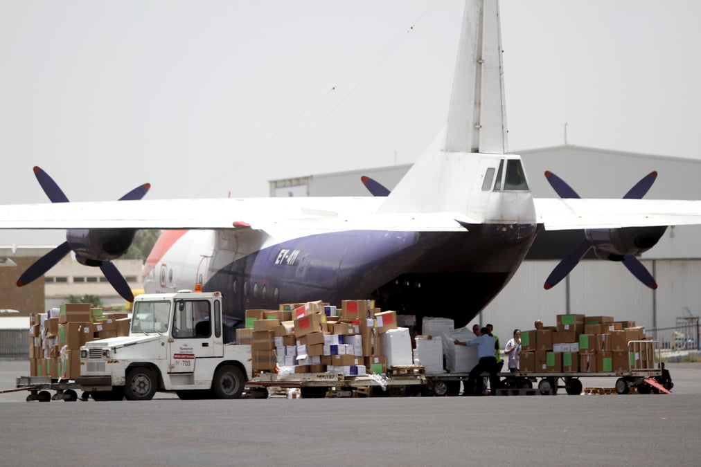 Deux avions du cicr et de l'unicef se posent a sanaa, au yemen