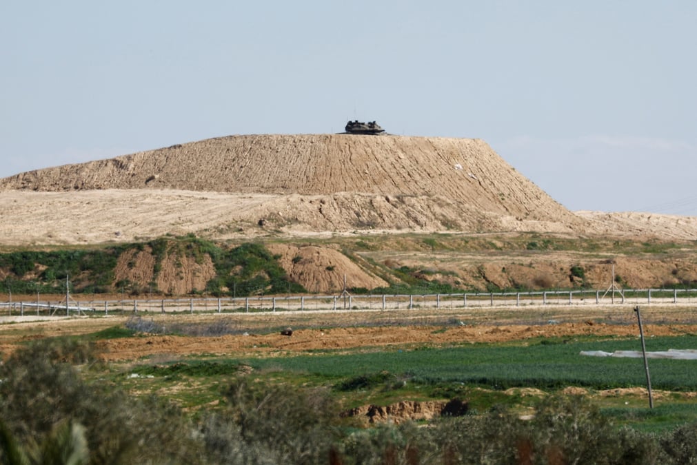 Barriere frontaliere entre israel et gaza, dans le sud de la bande de gaza