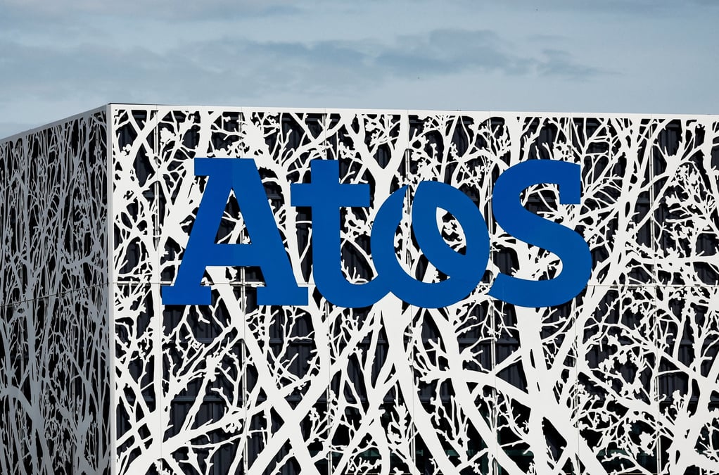 Logo de la societe francaise de conseil en informatique atos, a angers