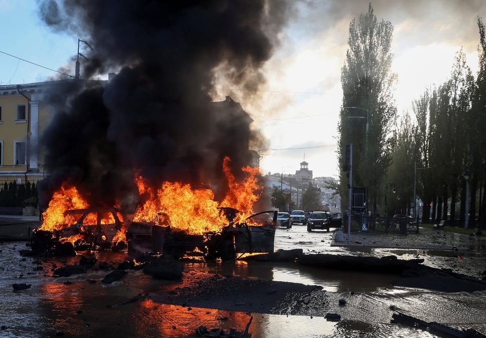 Frappe russe dans le centre de kyiv
