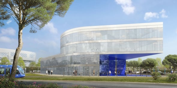 L'Ammonite, futur immeuble de bureaux dans le quartier Odysseum à Montpellier.