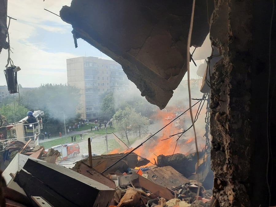 Consequences d'une attaque de missiles russes a kryvyi rih