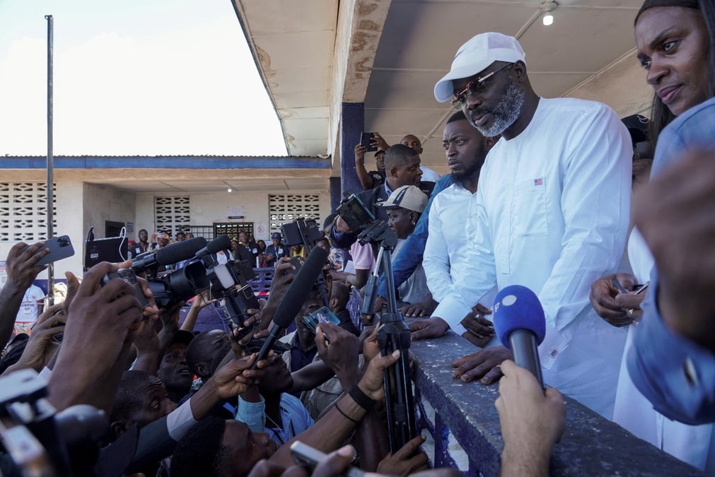 Photo d'archives du president sortant du liberia, george weah
