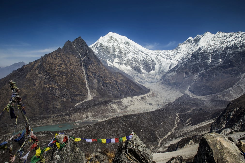 Vue generale sur le parc national du langtang, au nepal
