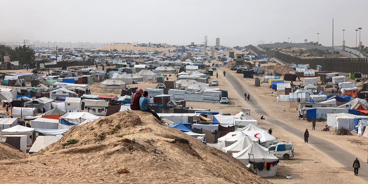 Campement de Palestiniens près de la ville de Rafah, le 26 avril.