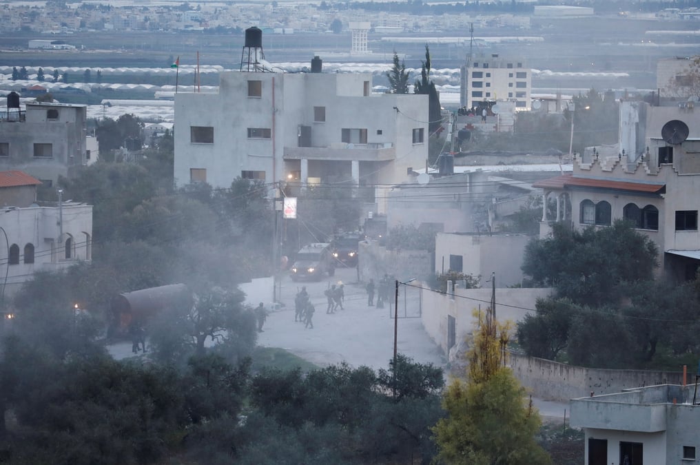 Photo des heurts avec l'armee israelienne pres de la ville de jenine en cisjordanie