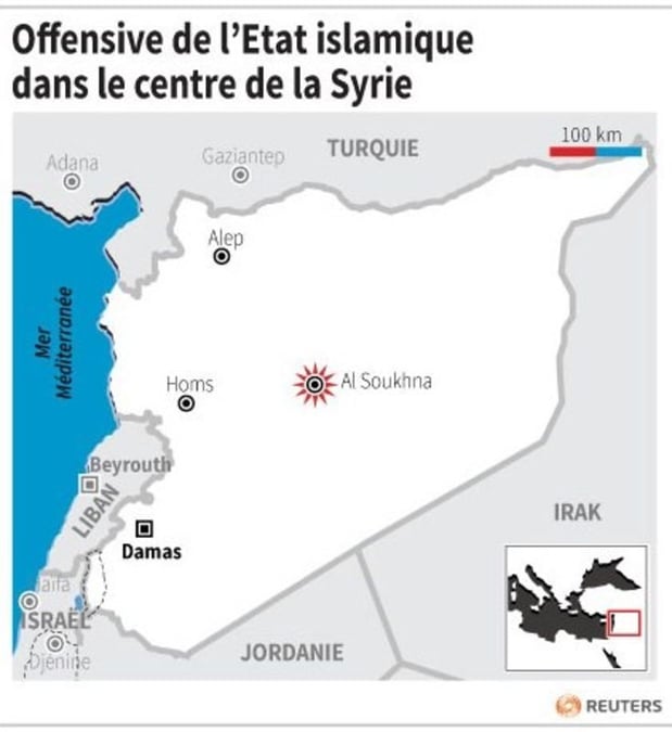 Offensive de l’etat islamique dans le centre de la syrie