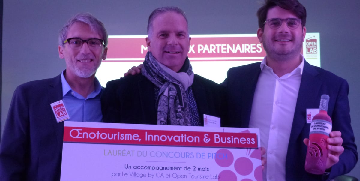 Emmanuel Bobin (Open Tourisme Lab), Olivier Chalon (Village by CA Montpellier) et Arthur Dupuy