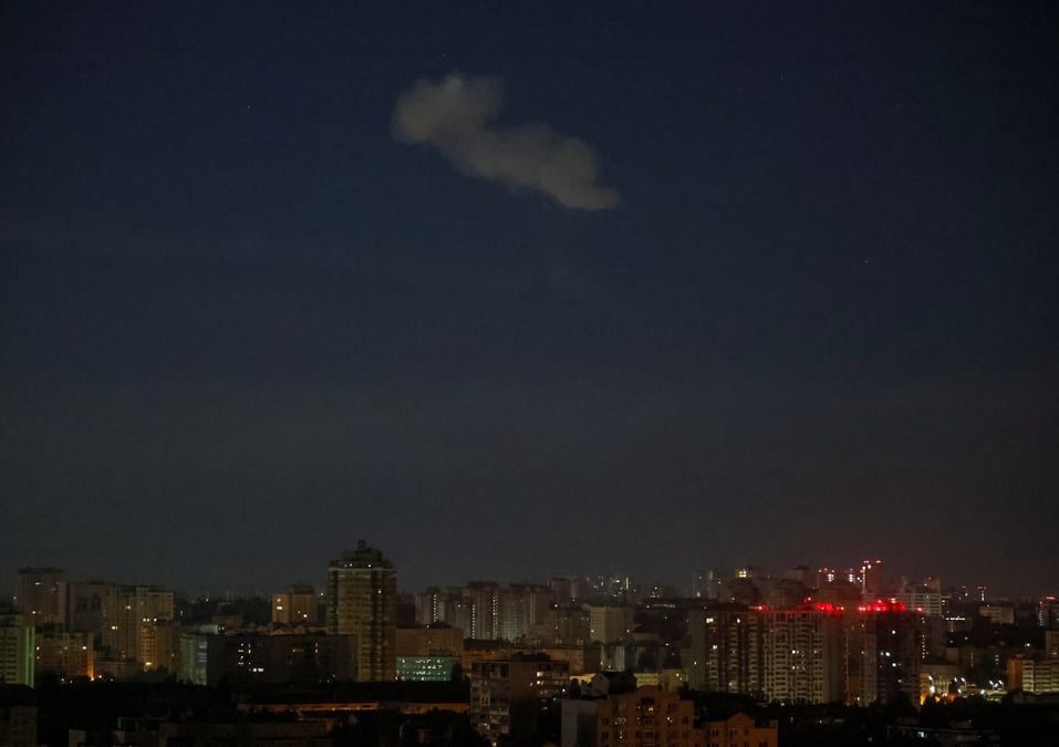 Vue sur kyiv apres une frappe de drone russe