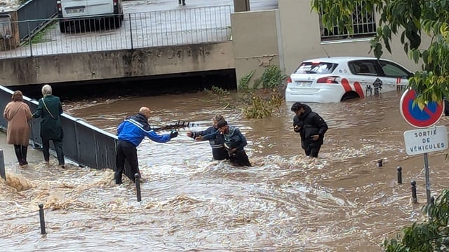 Le centre-ville d'Annonay en Ardèche frappé par les inondations en octobre dernier.