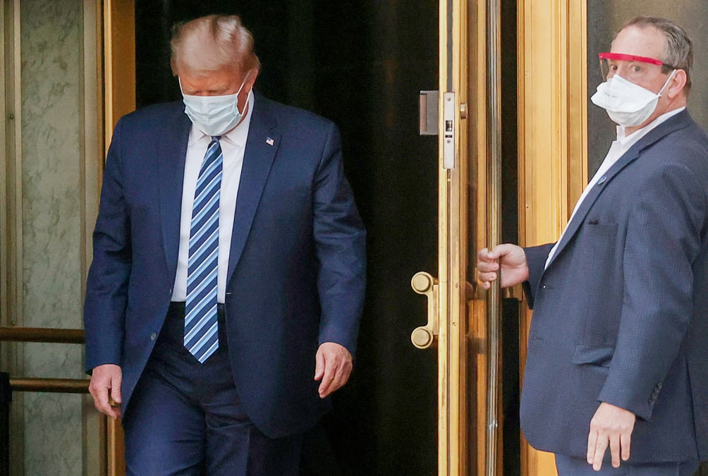 Trump n'a plus de symptomes du covid, selon son medecin