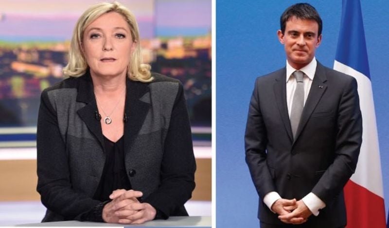 Marine le pen veut un debattre avec manuel valls avant les regionales