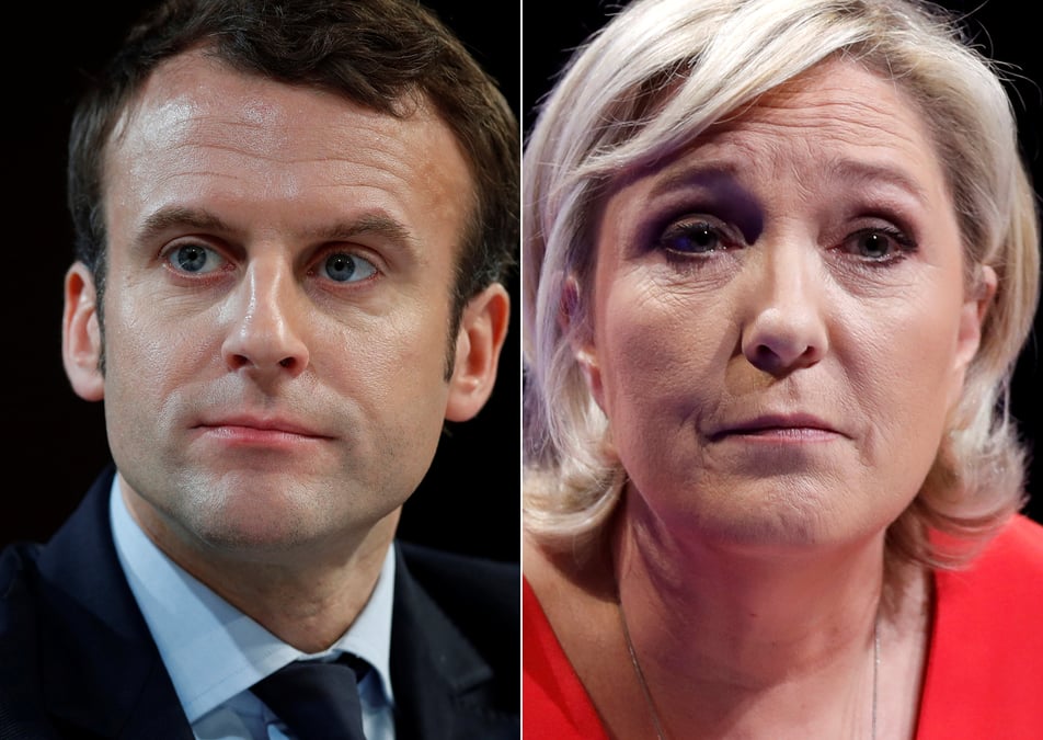 Estimations: duel macron-le pen au 2nd tour de la presidentielle